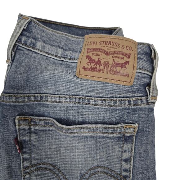 Levi's Women's Jeans Size 28 Wedgie Skinny Button Fly Distressed Raw Hem Denim - Picture 3 of 14